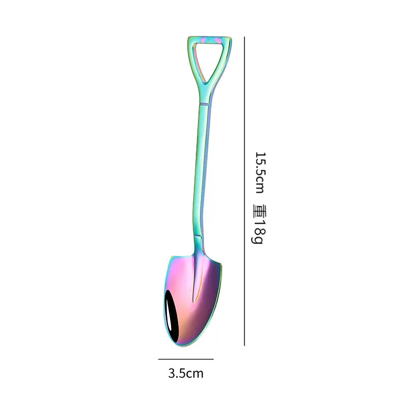 Stainless Steel Shovel Spoon – Retro Coffee, Ice Cream & Dessert Scoop