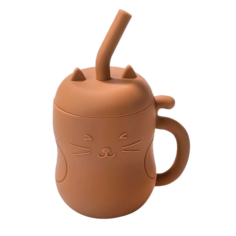Baby Silicone Straw Cup Leakproof Snack Container