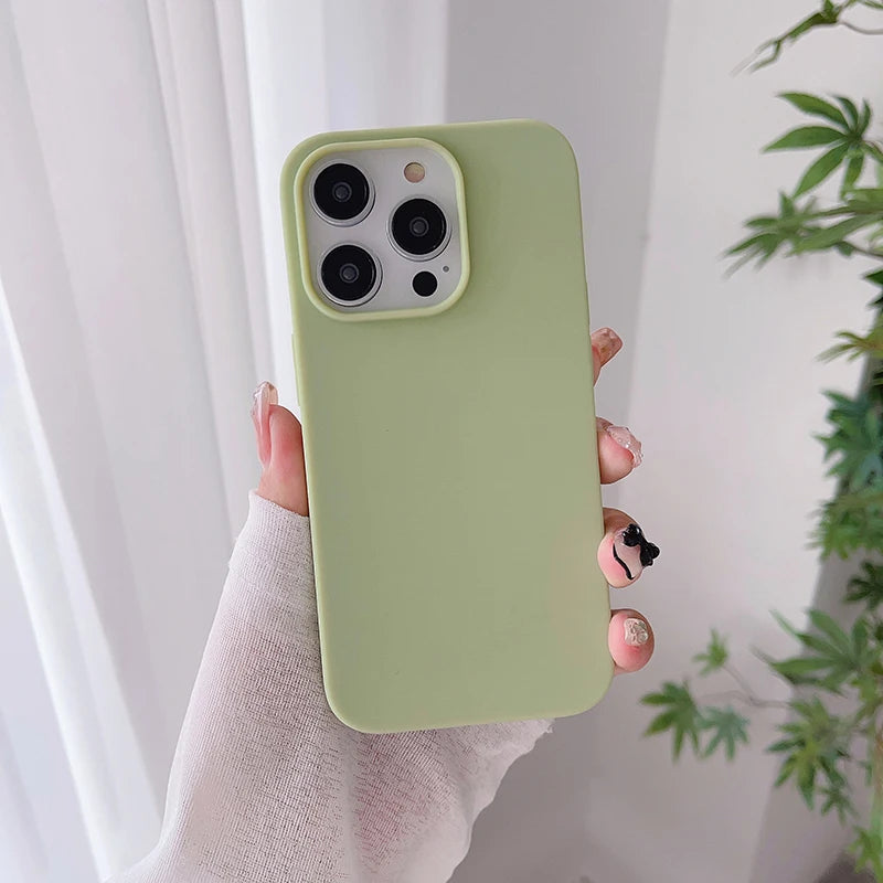 Candy Color Silicone Case for iPhone 11 12 13 14 15 16 Pro Max