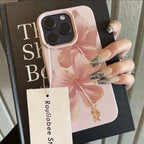 Pink Hibiscus Aesthetic Case for iPhone 11 12 13 14 15 16 Pro Max