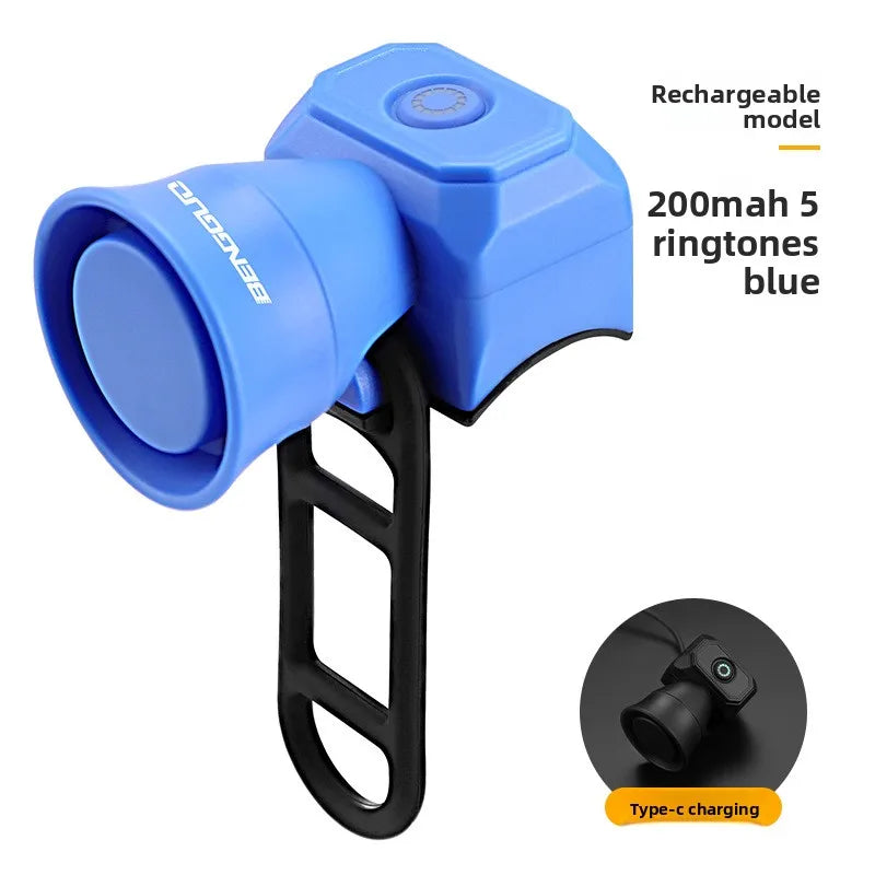 Electric Bike Horn Bell USB Charging Waterproof Bicycle Alarm
