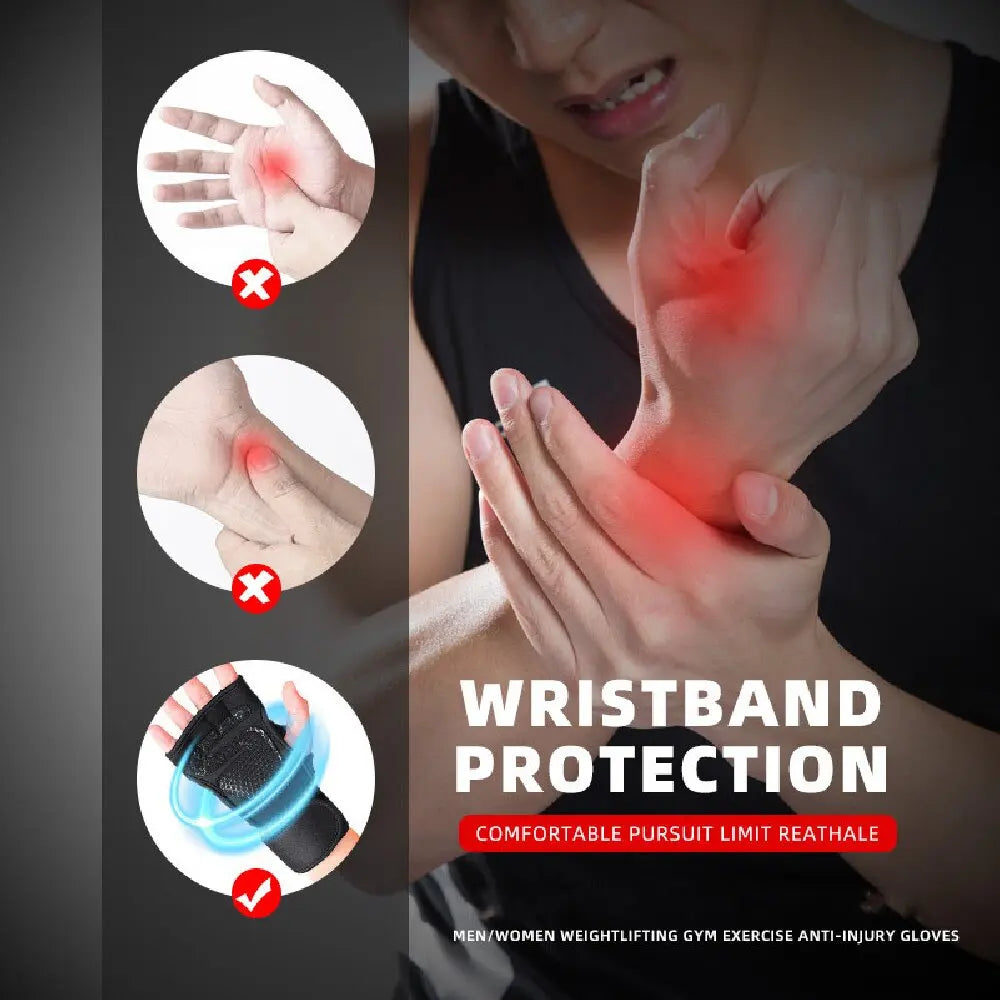 Workout Gloves Half Finger Wrist Wrap Gym Weight Lifting Cycling