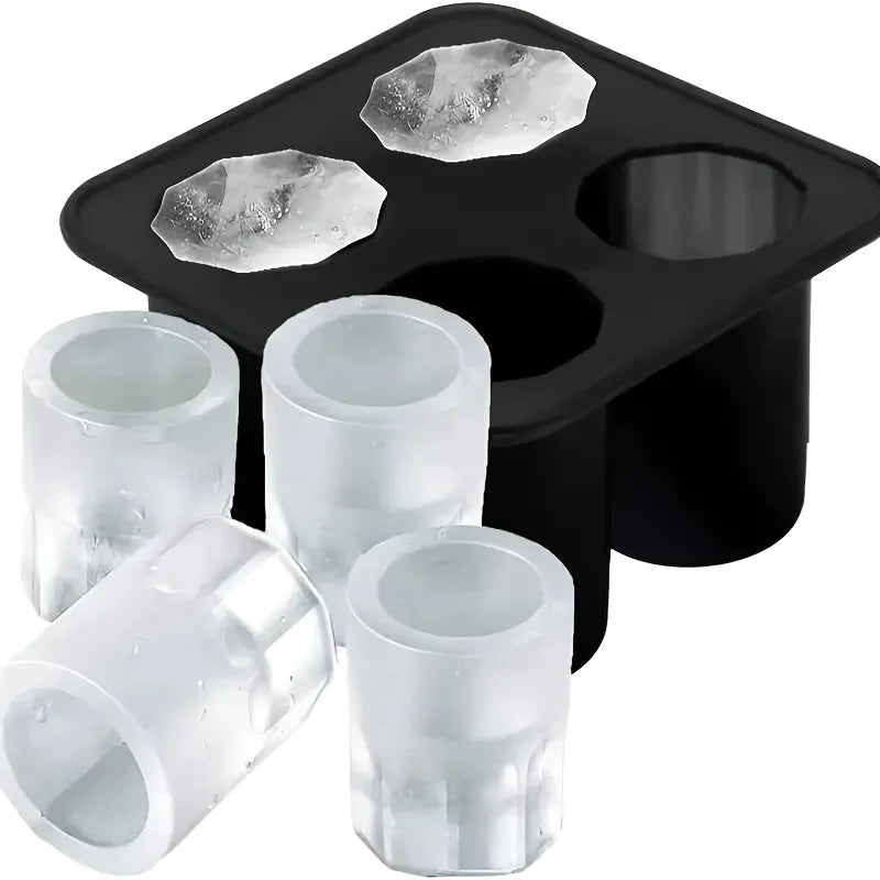 Diamond Rose Gun Shape Ice Cube Mold Silicone Cocktail Ice Maker Tray
