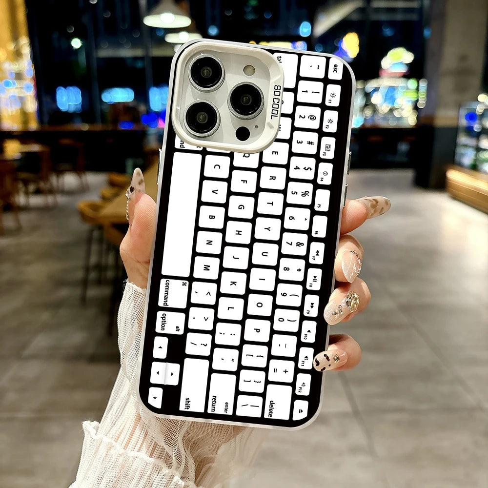 Funny Grid Art Silver IMD Case for iPhone 17 16 15 14 13 12 11 Pro Max