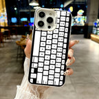 Funny Grid Art Silver IMD Case for iPhone 17 16 15 14 13 12 11 Pro Max
