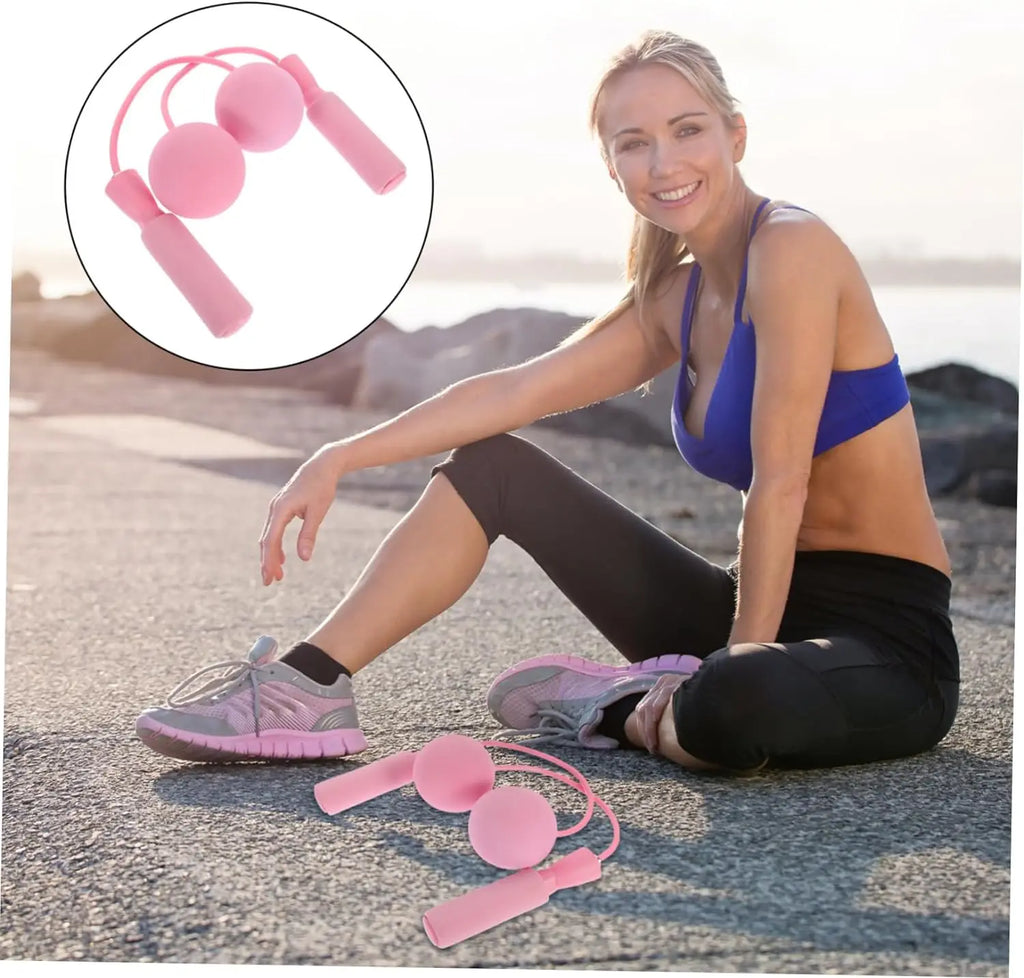 Cordless Skipping Rope Weighted Ball | Indoor Fat Burning Fitness