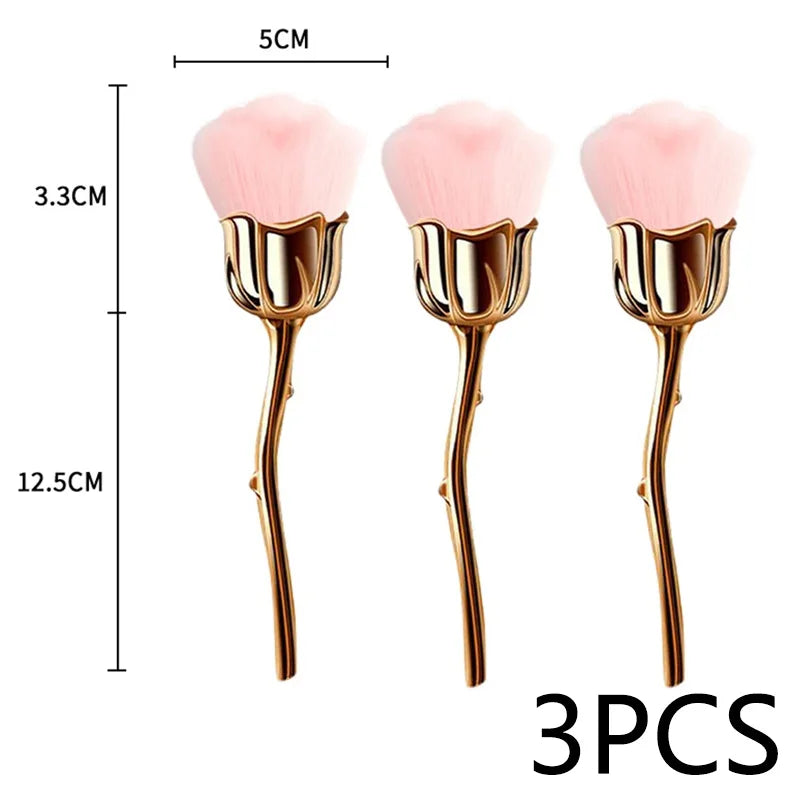 Flower Nail Brush Rose Shape Manicure Brush for Nail Art Cleaning