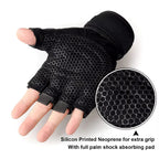 Workout Gloves Half Finger Wrist Wrap Gym Cycling Weight Training
