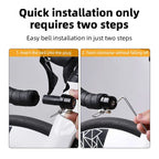 Curved Handlebar Plug Bicycle Bell 80dB Loud Waterproof Bike Ring