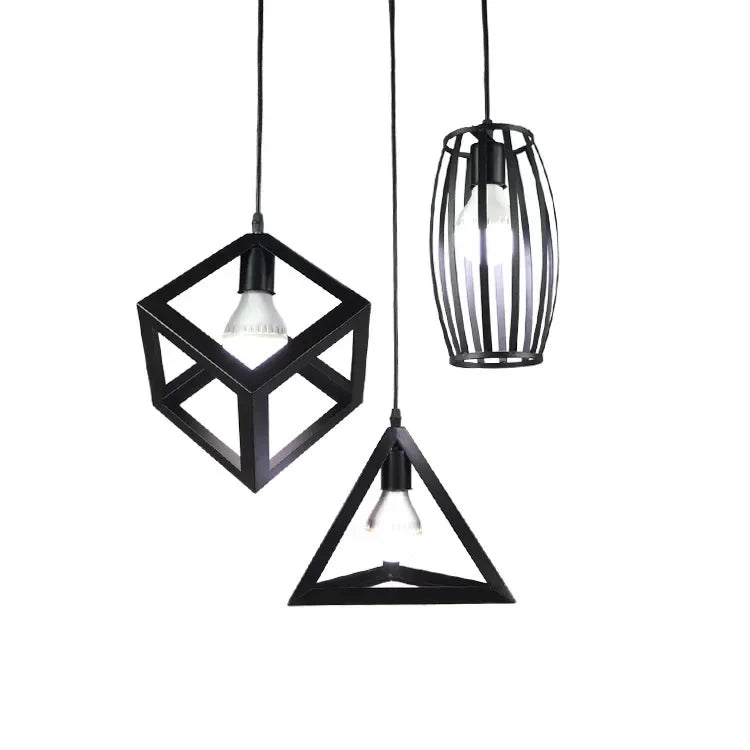 Retro Industrial Geometric Chandelier for Bar & Restaurant
