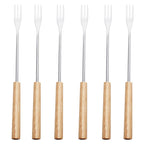 6Pcs Stainless Steel Fruit Fork Set Dessert, Cake & Cheese Fork Set