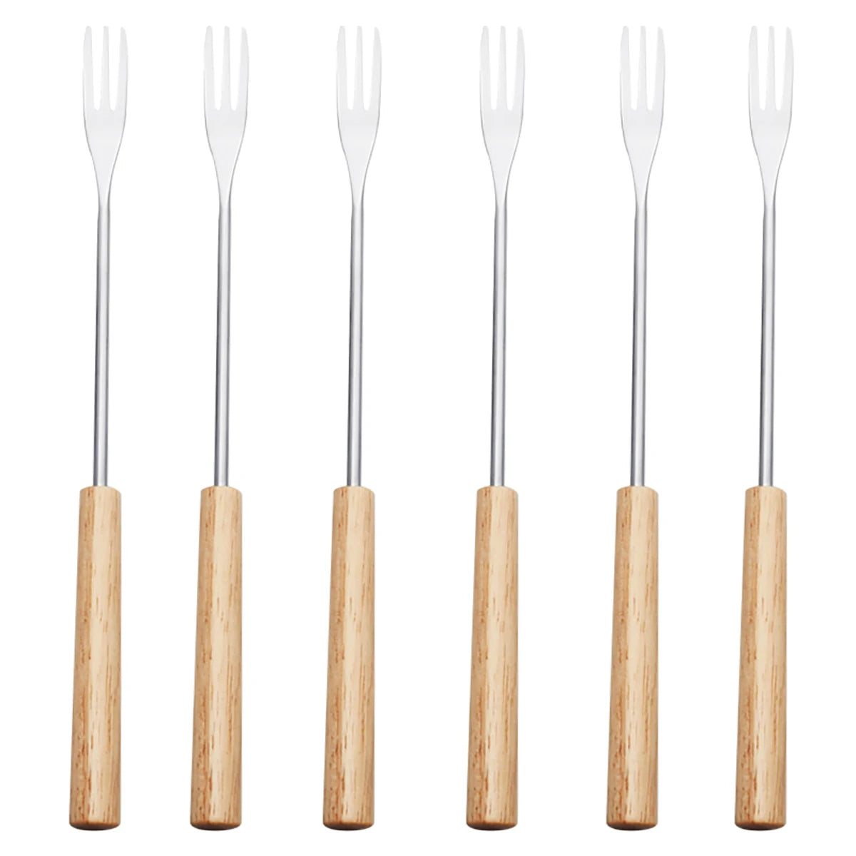 6Pcs Stainless Steel Fruit Fork Set Dessert, Cake & Cheese Fork Set