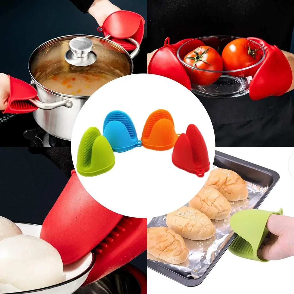 2PCS Silicone Pinch Grip Oven Mitts – Mini Heat Resistant Pot Holders