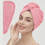 Absorbent Hair Towel Wrap Button Fast Dry Hair Turban for Women