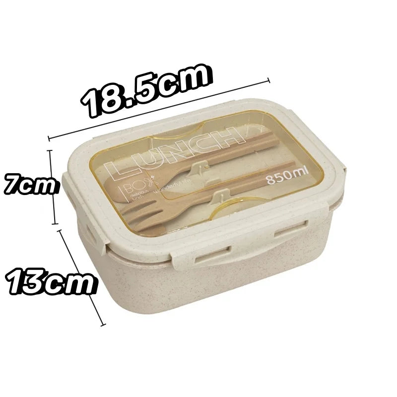 850ML Divided Lunch Box Microwave Safe Bento Food Storage Container
