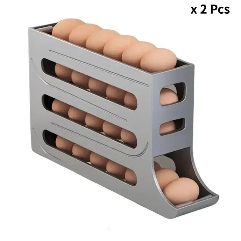 4 Layer Rolling Egg Dispenser Fridge Organizer