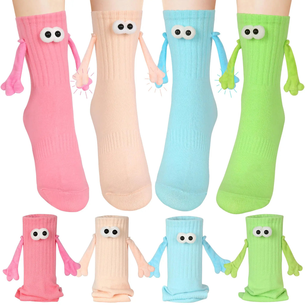 Magnetic Holding Hands Socks Funny Couple Gift Men Women Socks
