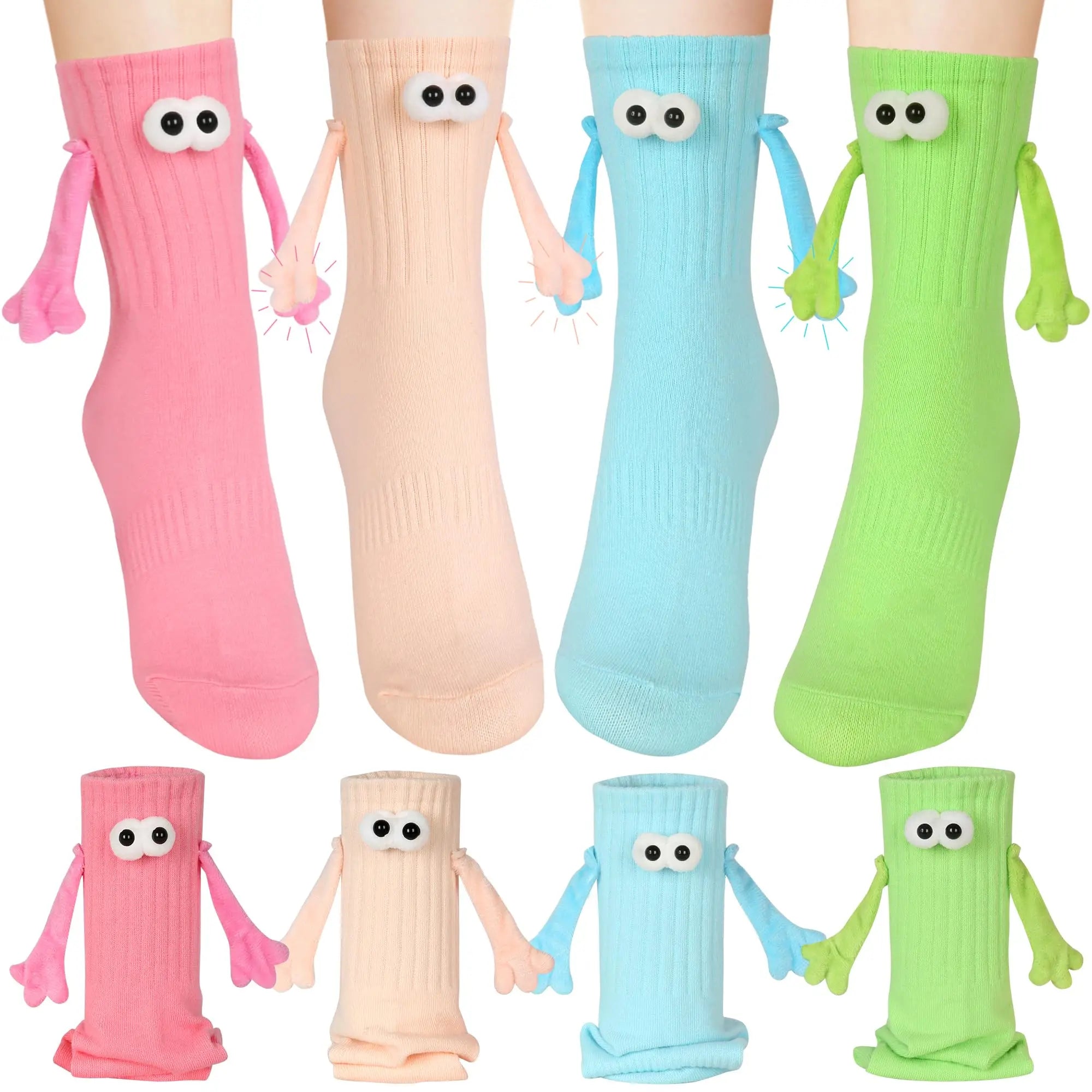 Magnetic Holding Hands Socks Funny Couple Gift Men Women Socks