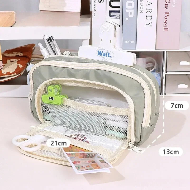 Large Capacity Pencil Case Stationery & Cosmetics Storage Bag