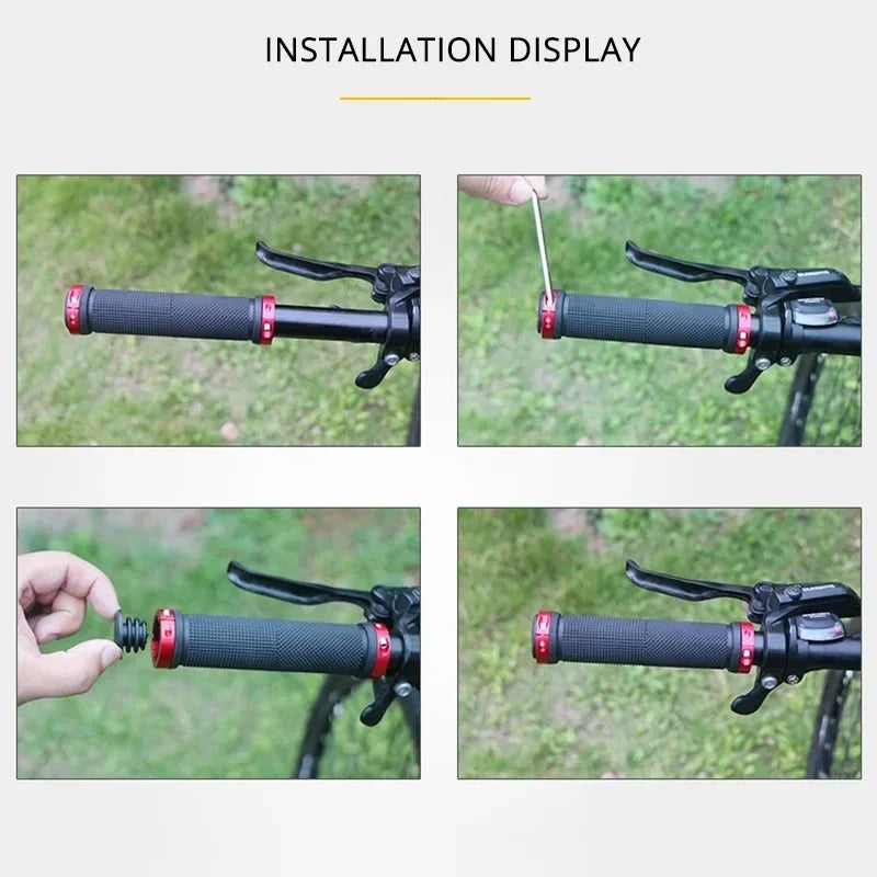 MTB Bicycle Handlebar Grips Anti-Slip Alloy Lock Rubber Bike Grips