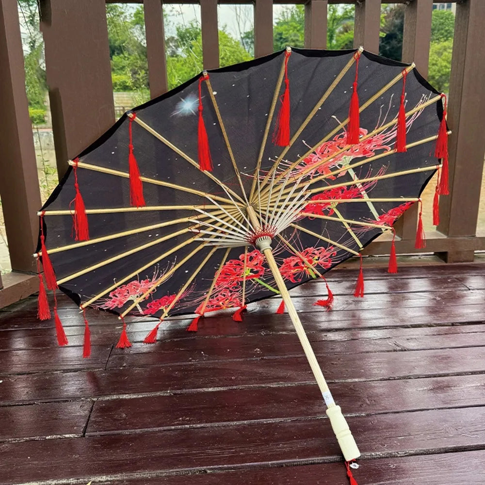 Buy 70cm Chinese Silk Tassel Umbrella