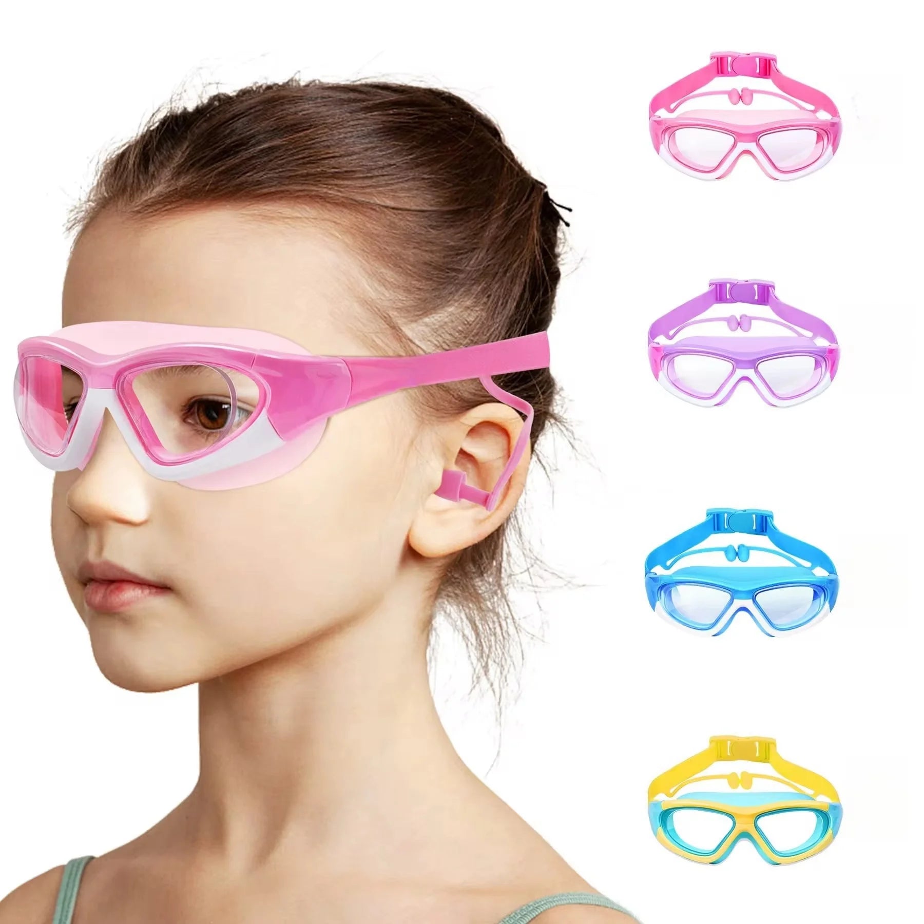 Kids Swimming Goggles UK | Waterproof Anti-Fog Large Frame Swim Glasses