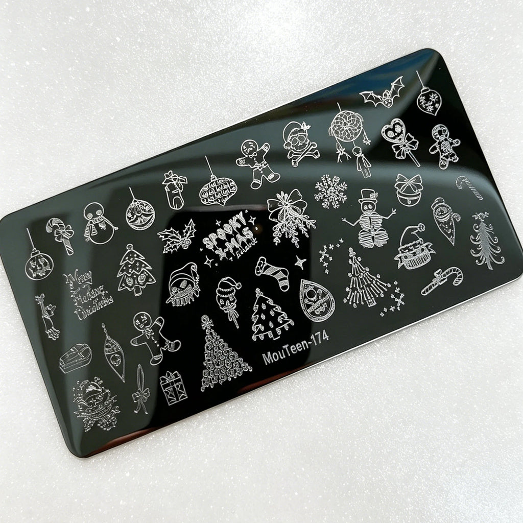 MouTeen263 Nail Stamping Plate Cursive Letter Nail Art Template