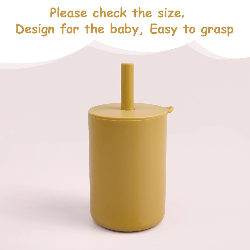Baby Silicone Straw Cup BPA Free Toddler Water Bottle