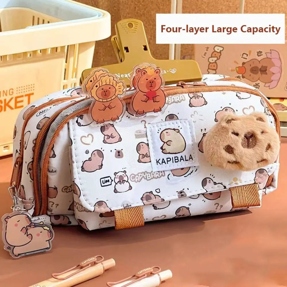 INS Capybara 4-Layer Large Pen Bag Pencil Case Secondary image