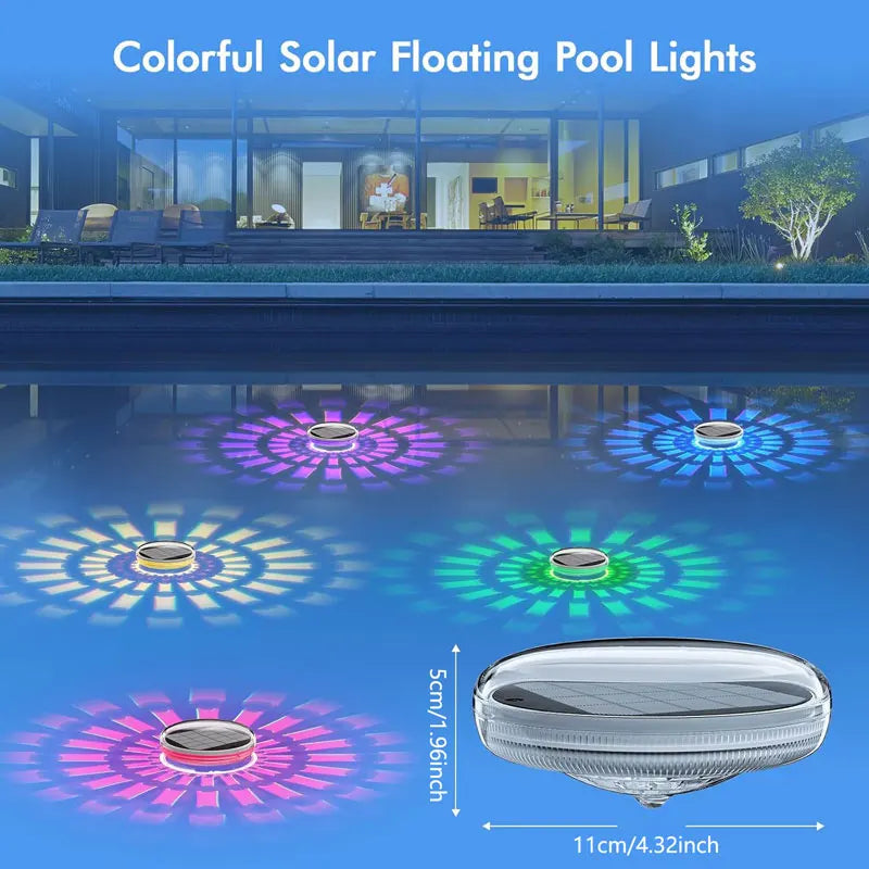 Solar Rechargeable Floating Pool Lights with Remote