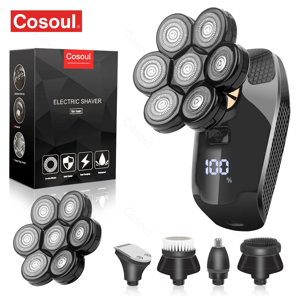 Electric Bald Head Shaver Powerful Beard Razor Cordless Trimmer