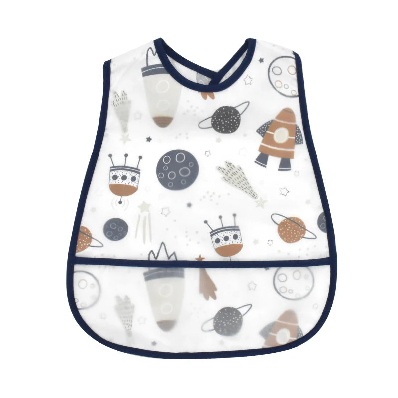 Cartoon EVA Waterproof Baby Bib with Pocket Feeding Apron