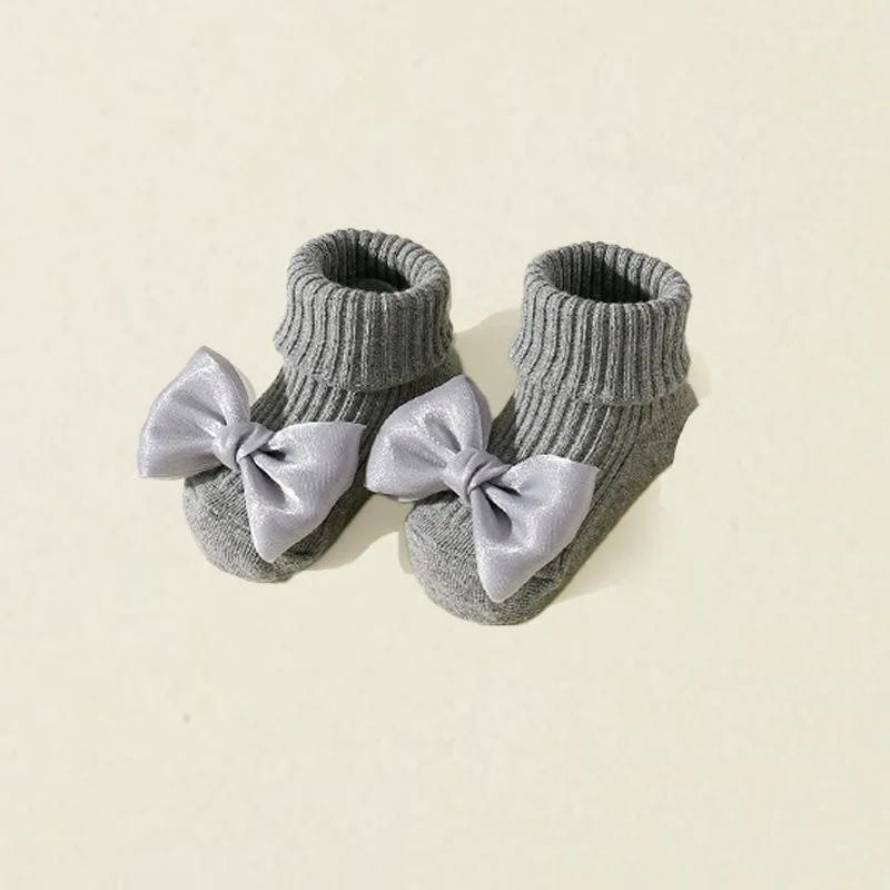 Baby Girl Bow Ankle Socks Soft Cotton Anti-Slip Toddler Socks