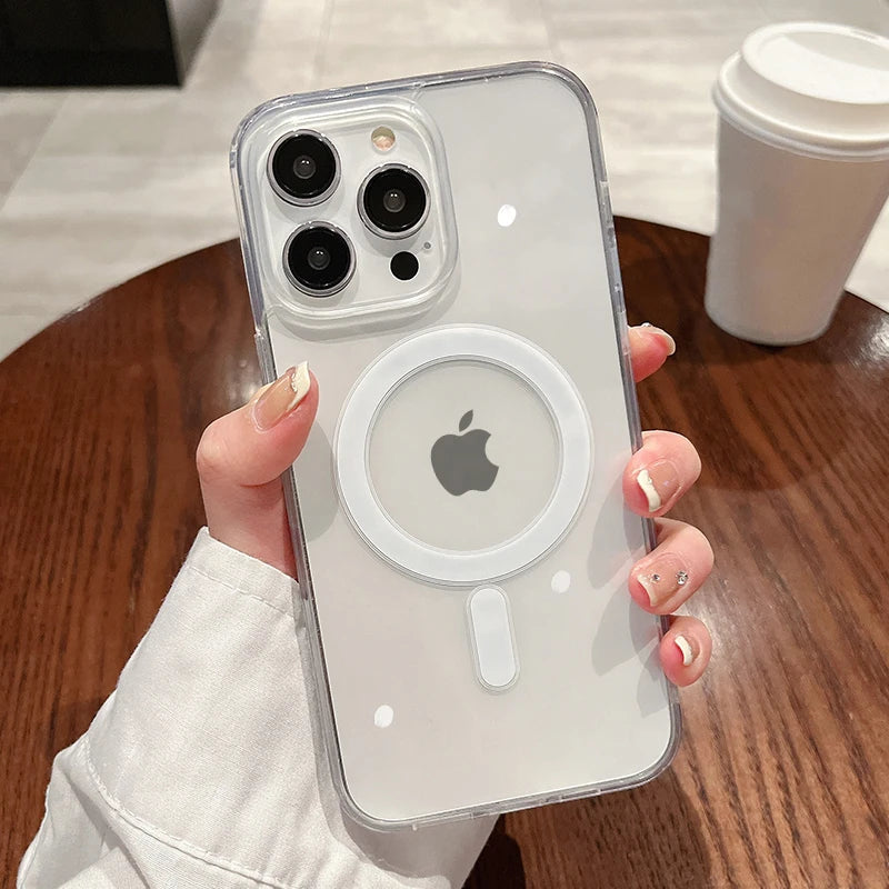 MagSafe Magnetic Transparent Wireless Charge Case for iPhone 11-17