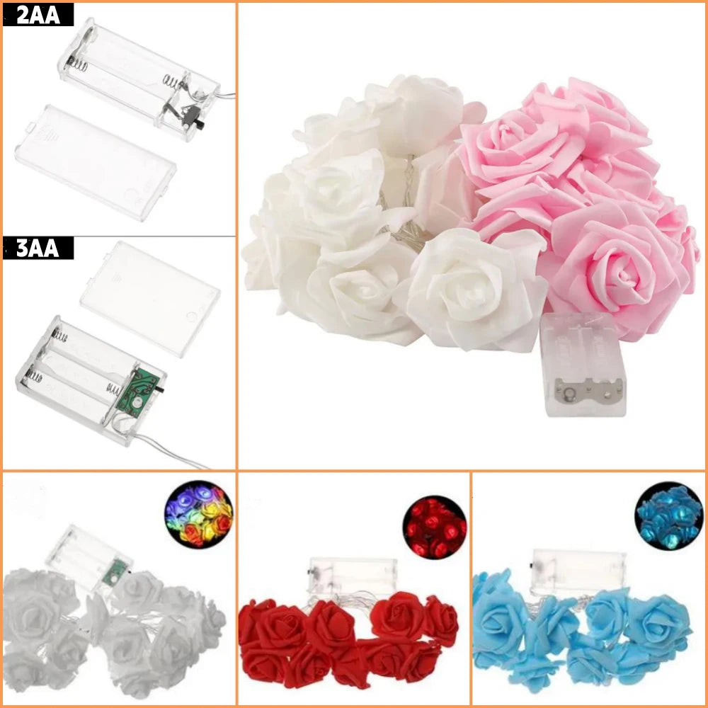 Rose Flower LED Fairy Lights USB String Decoration