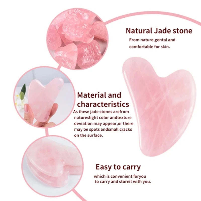 Natural Stone Gua Sha Face Scraping Jade Skin Firming Roller