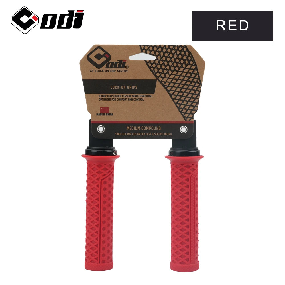 ODI VS-21 Lock-On MTB Grips Waffle Anti-Slip Shockproof Silicone