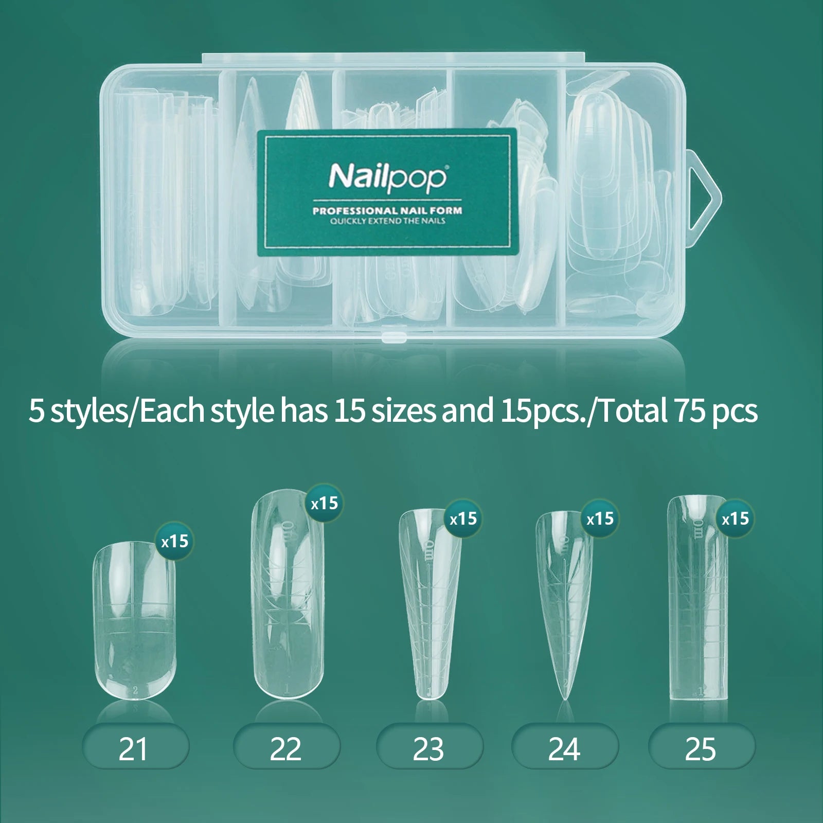 Nailpop Dual Forms Reusable Nail Extension Molds with Scale Design