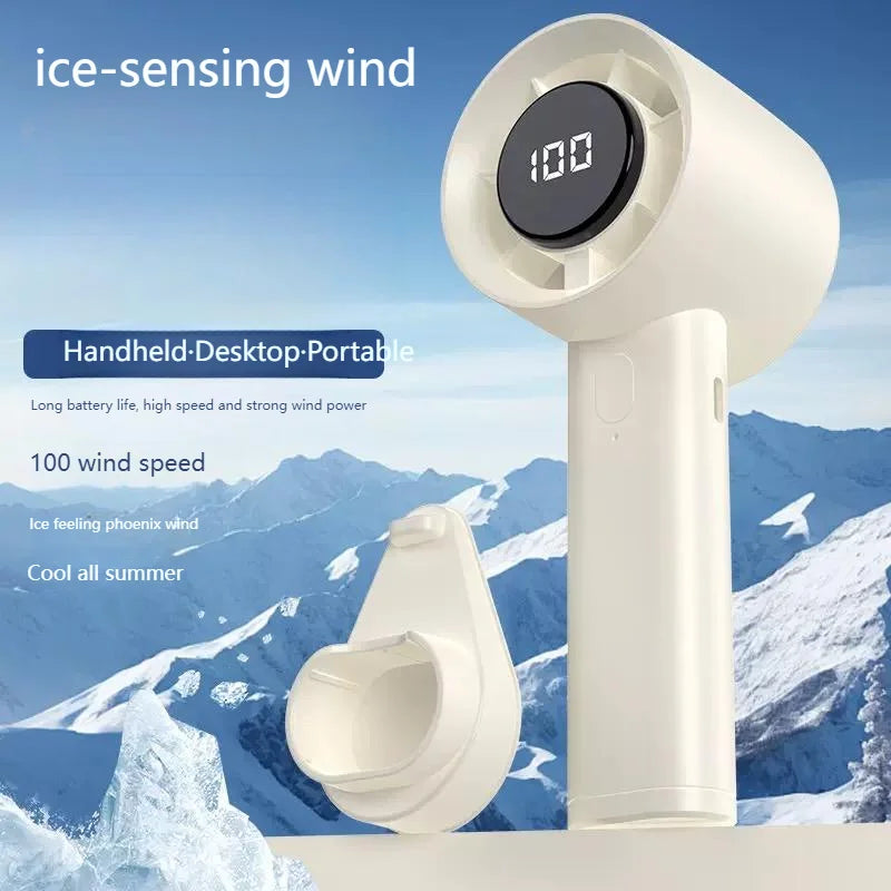 Portable Mini Handheld Fan with LED Display USB Cooling Fan