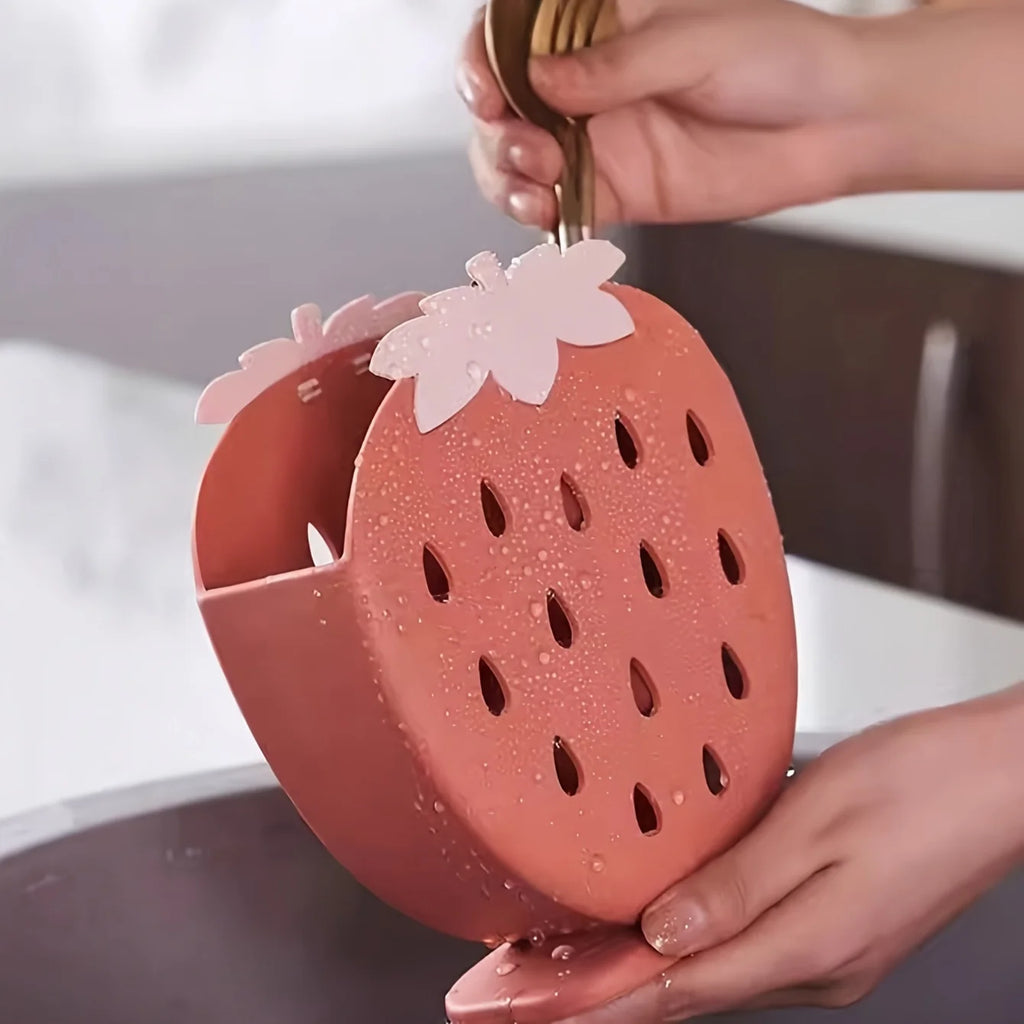 Strawberry Cutlery Holder Utensil Storage Rack
