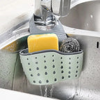 Adjustable Kitchen Sink Holder Faucet Hanging Soap & Sponge Organizer