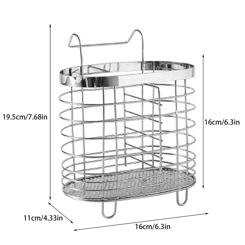 Stainless Steel Cutlery Holder Hanging Drainer