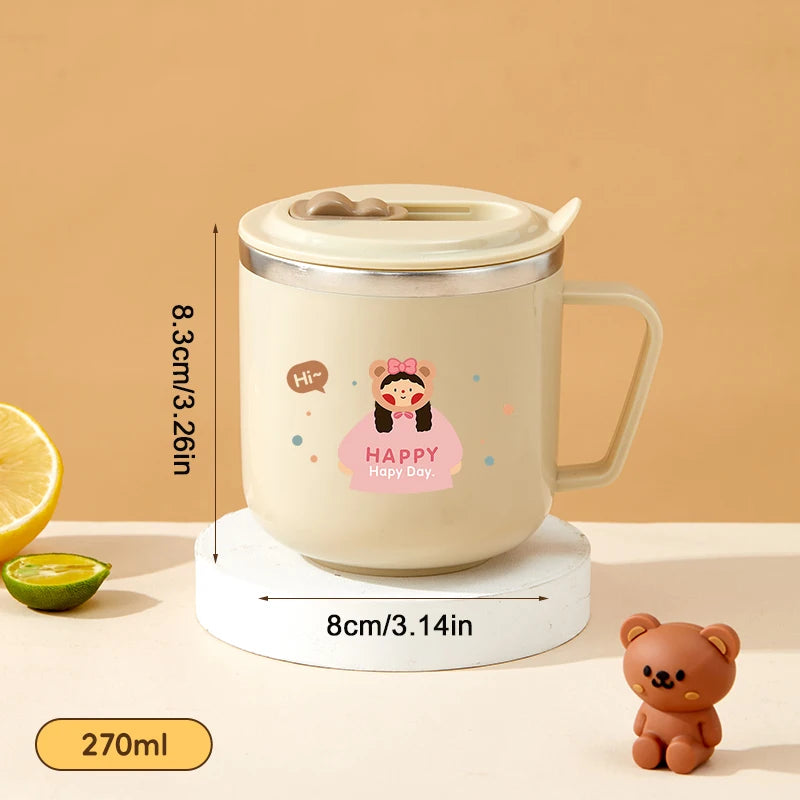 WORTHBUY Capybara Kids Water Cup 316 Stainless Steel Straw Mug