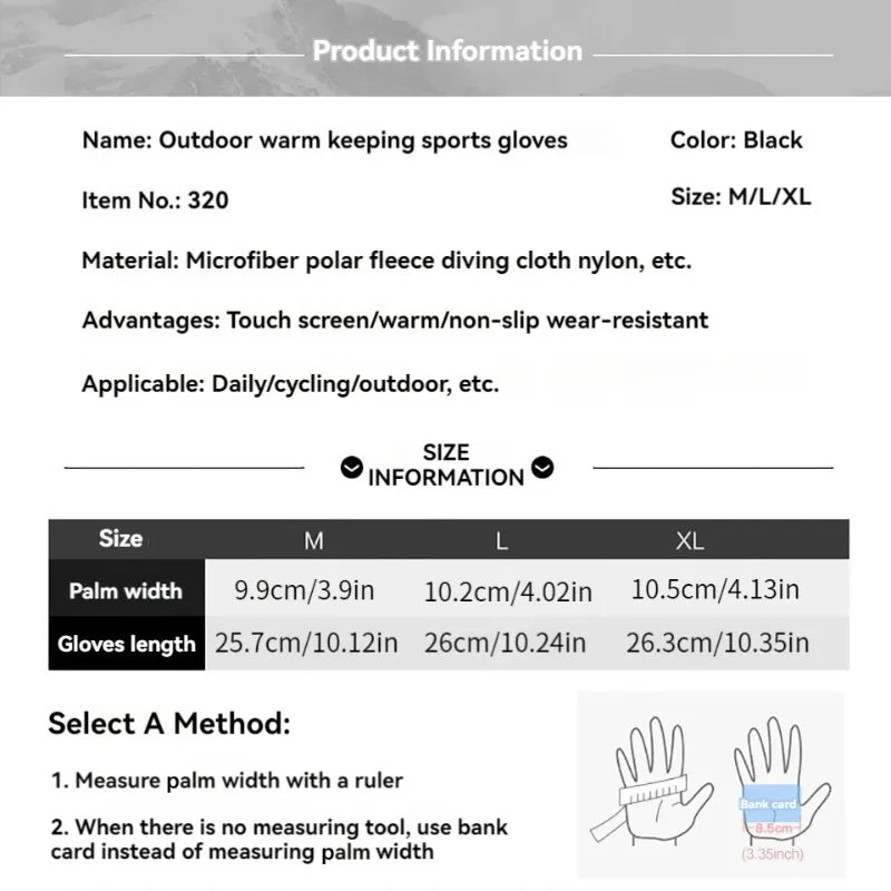 Winter Waterproof Touchscreen Cycling Ski Thermal Gloves Men Women