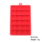 24-Hole Silicone Ice Cube Tray with Lid Square Ice Mold for Drinks & Cocktails