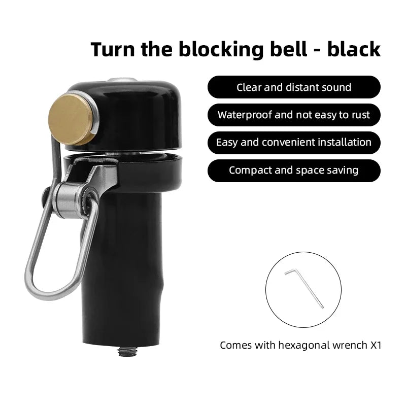 Curved Handlebar Plug Bicycle Bell 80dB Loud Waterproof Bike Ring