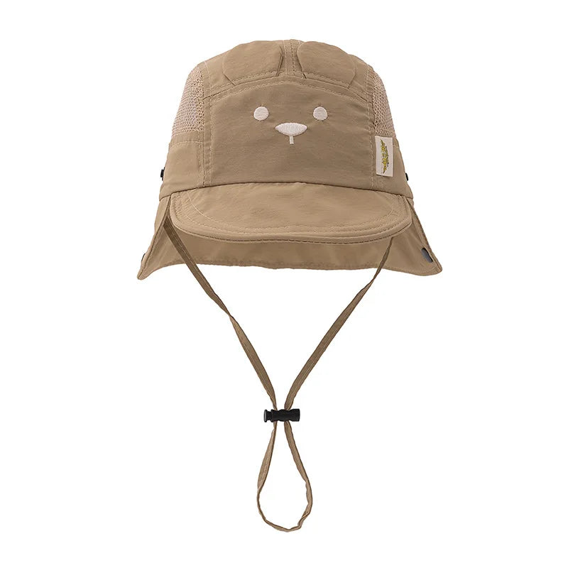 Cartoon Bear Baby Fisherman Hat UK Quick Dry Kids Sun Hat