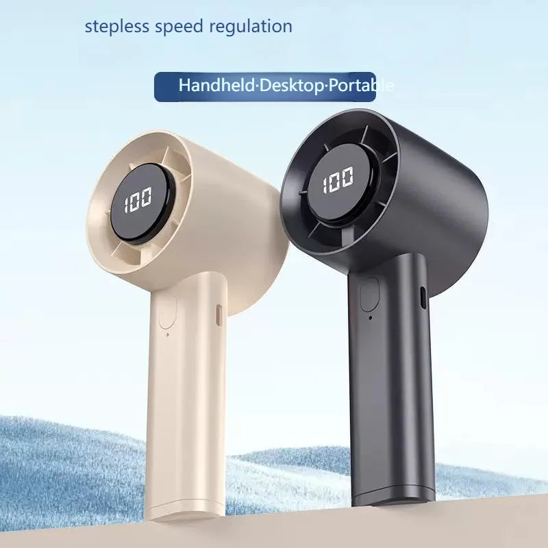Portable Mini Handheld Fan with LED Display USB Cooling Fan