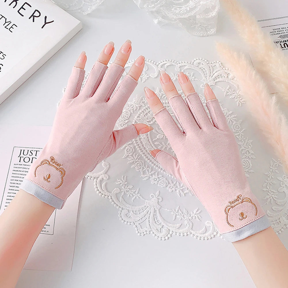 Anti UV Nail Gloves Fingerless UV Protection Gloves for Nail Art