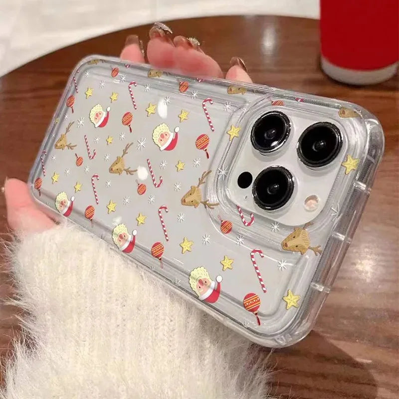 Christmas Clear Case for iPhone 16 15 14 13 12 11 Pro Max